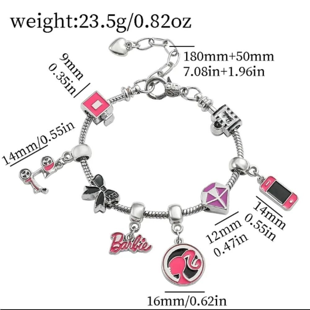 Silver Plated Barbie Charms Bracelet - Picture 2 of 2